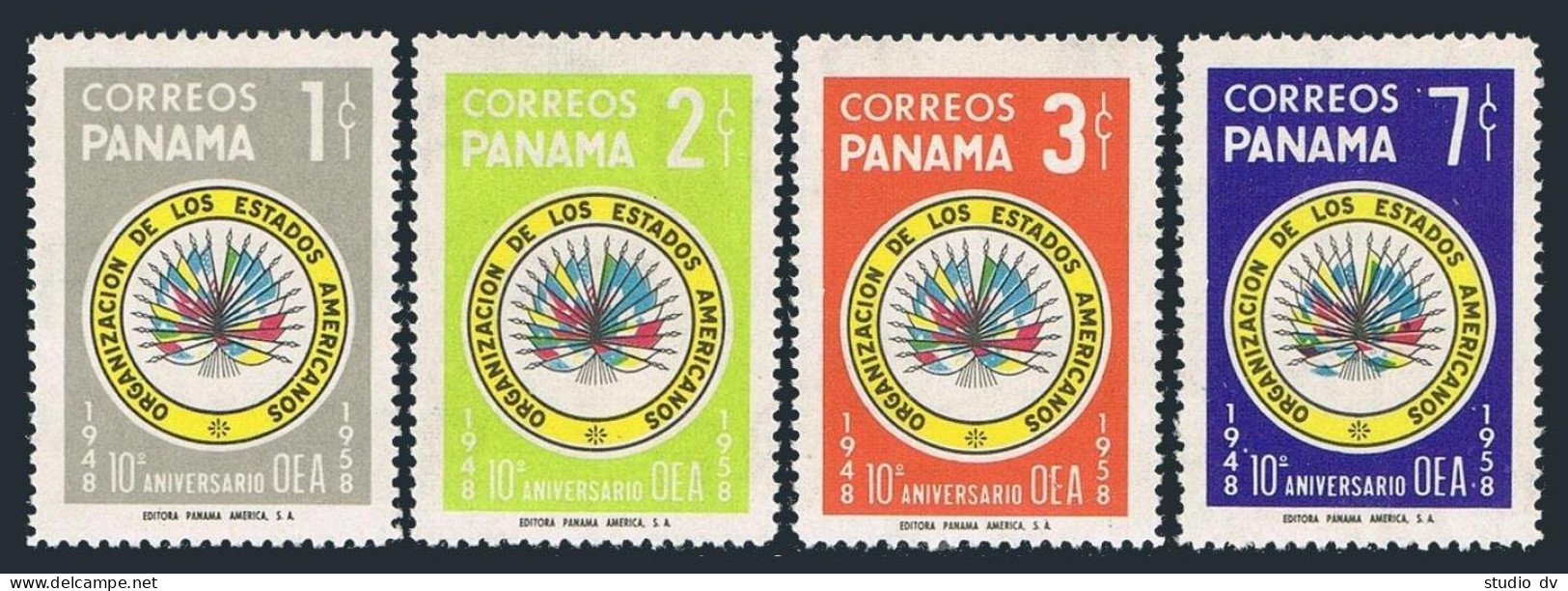 Panama 414-417, C203-C206, MNH. Organization Of American States, 10th Ann. 1958. - Panamá