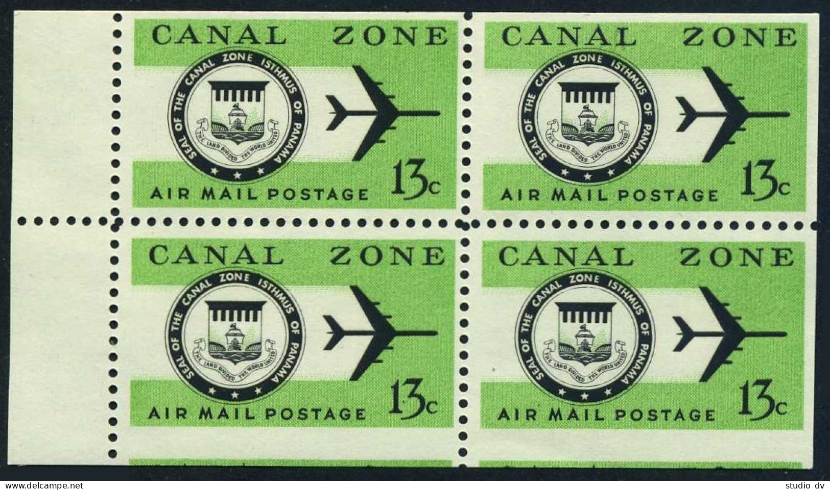 Panama Canal Zone C50a Booklet,MNH.Michel 170DE. Air Post 1974.Seal,Jet Plane. - Panamá