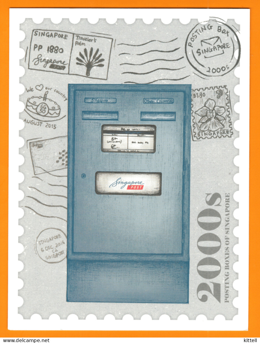 Postcard Singapore Postbox Mailbox 5 Postcards - Post & Briefboten