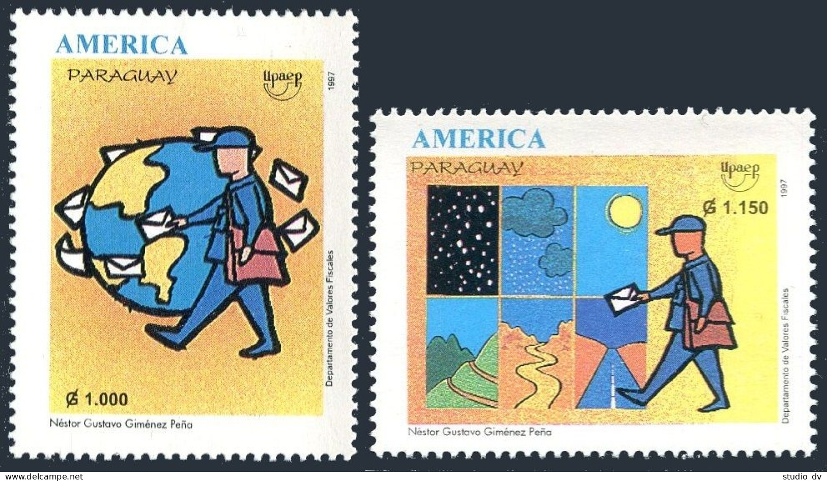 Paraguay 2565-2566, MNH. Michel 4746-4747. UPAEP-1997. Life Of A Postman. - Paraguay