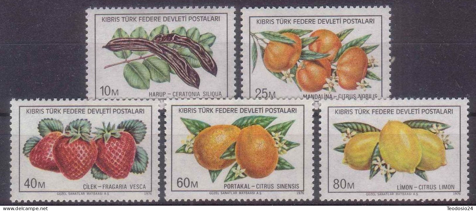 TURKISH CYPRUS 1976  Mi  29/33  ** - Fruits / Flora - Unused Stamps
