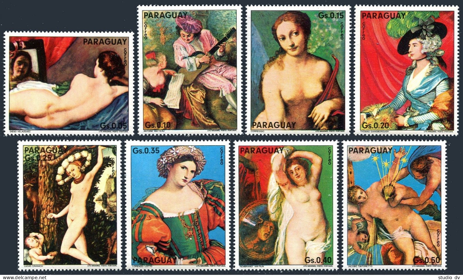 Paraguay 1556-1563,MNH. Mi 2646-2653. Paintings In National Gallery,London,1975. - Paraguay