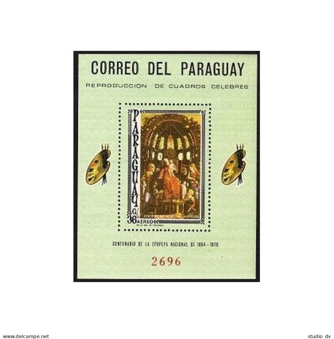 Paraguay 1003d Sheet, MNH. Michel Bl.95. Art 1966. By Andres Montegna. - Paraguay