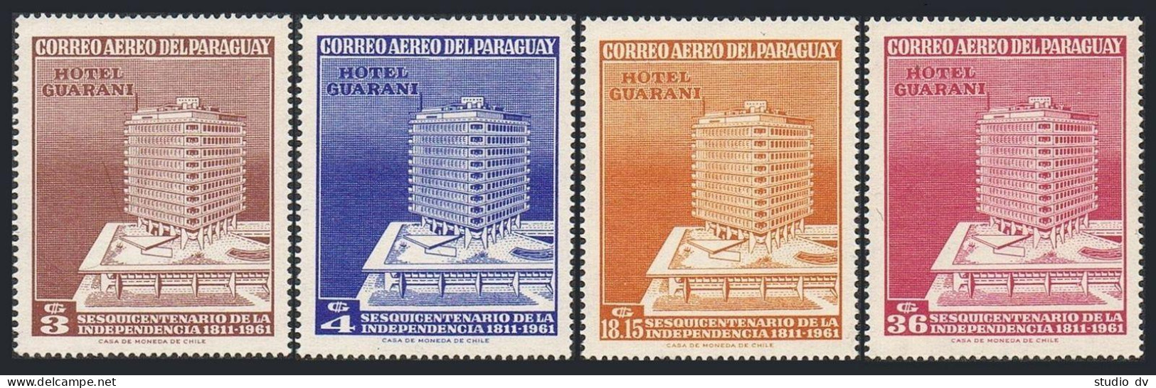 Paraguay C297-C300,MNH.Michel 929-932. Hotel Guarani,1961. - Paraguay