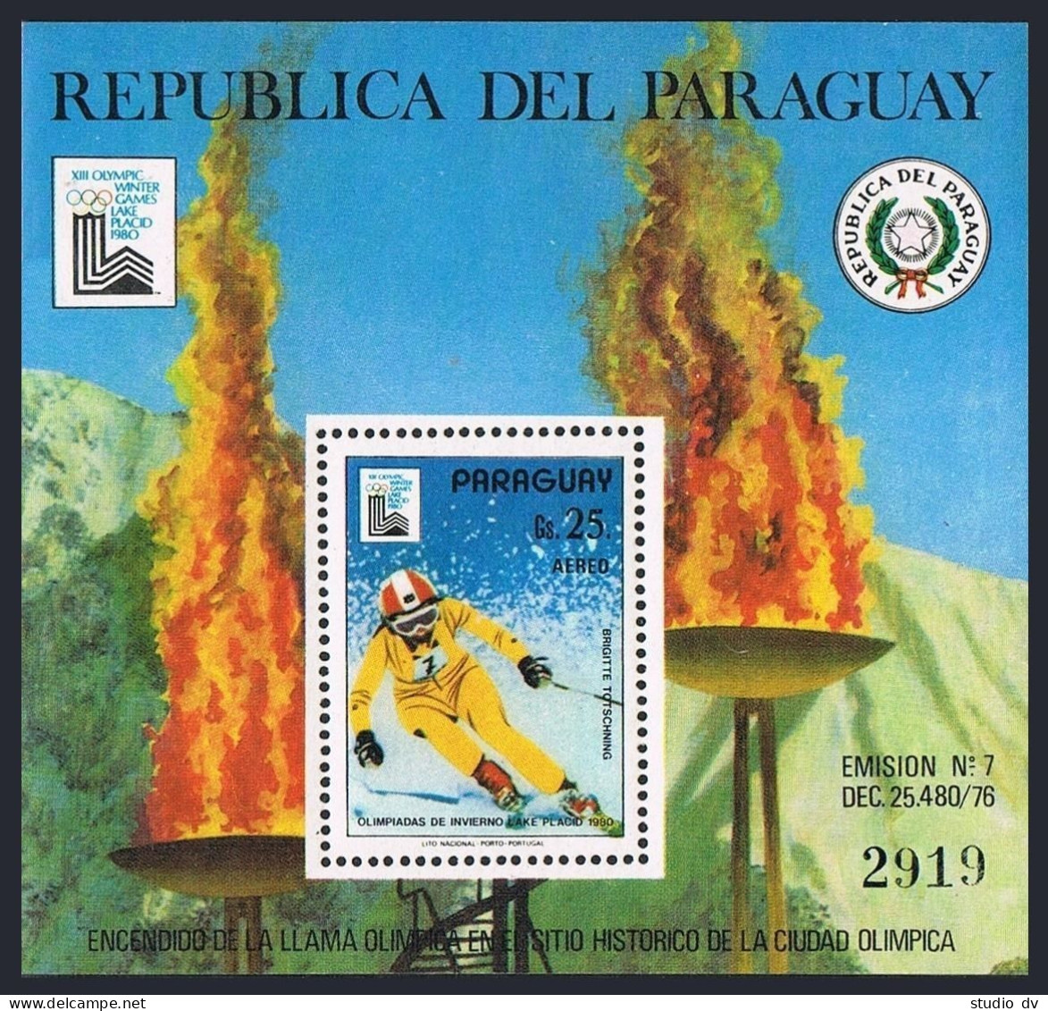 Paraguay 1899 Ag-1901,1902-1904 Sheets,MNH. Olympics Lake Placid-1980.Champions. - Paraguay