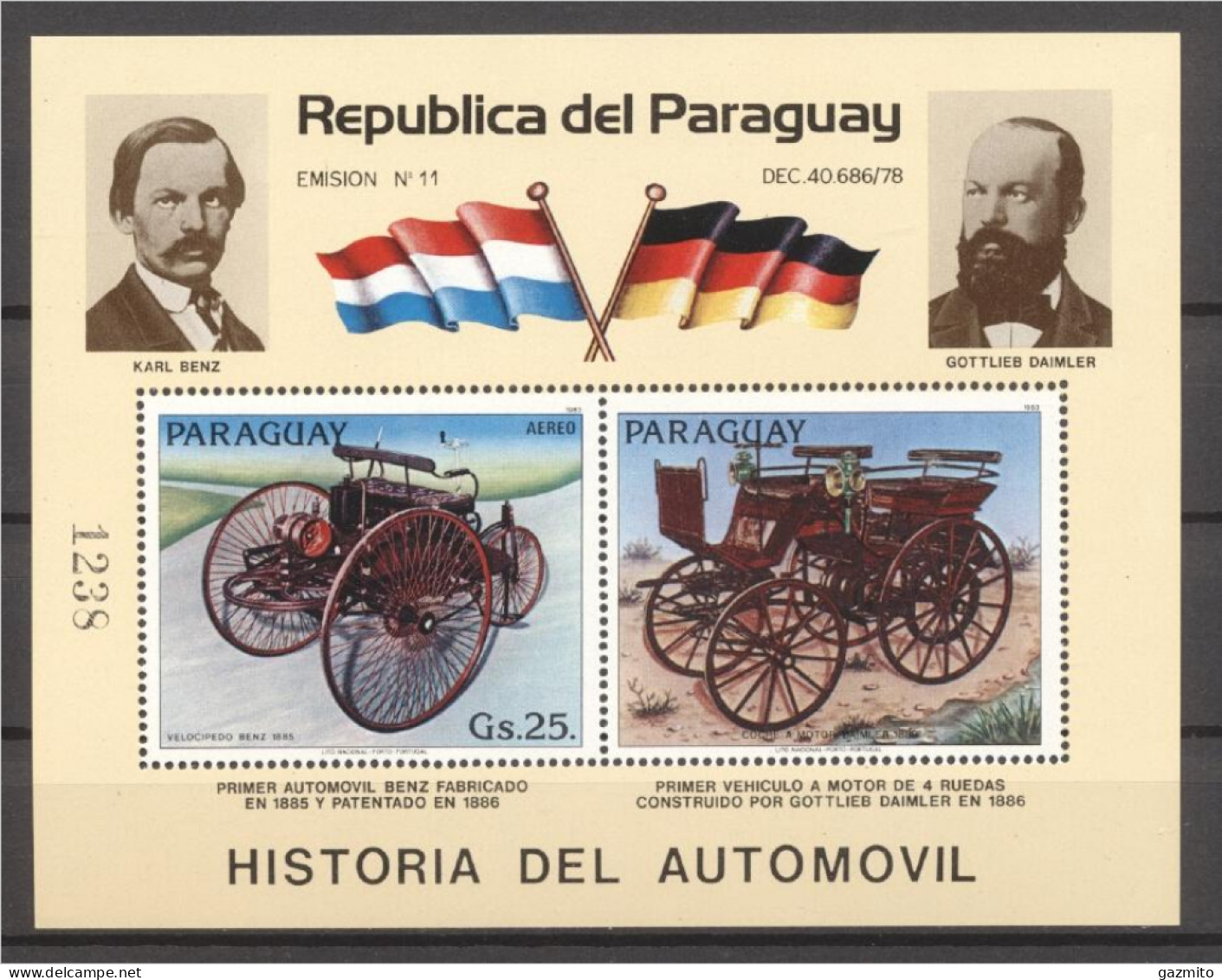 Paraguay 1983, Old Cars, BF - Paraguay