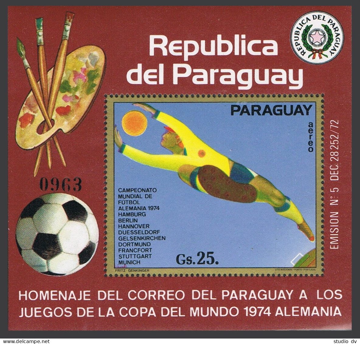 Paraguay C365-C368,MNH.Michel 2532-2534,Bl.215-216. World Soccer Cup Munich-1974 - Paraguay
