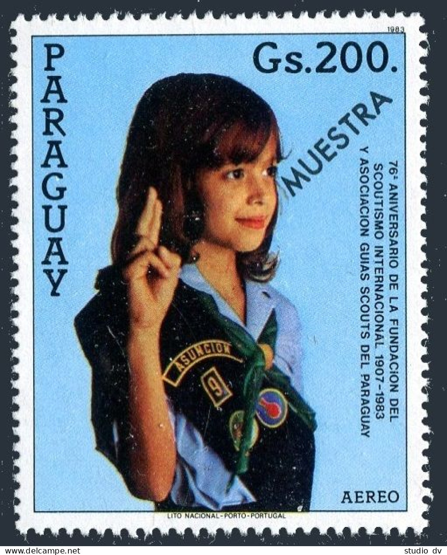 Paraguay 2113 MUESTRA (Specimen), MNH. Michel 3725. Girl Scout, 1984. - Paraguay