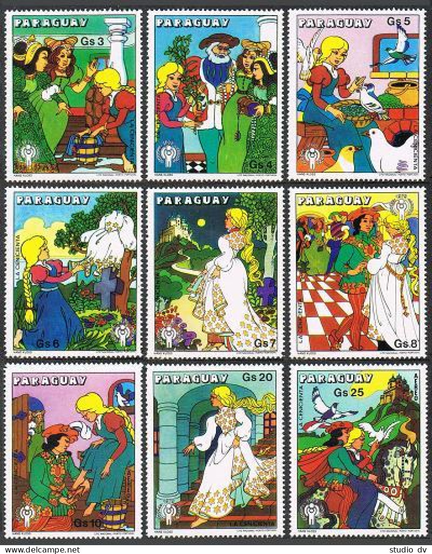 Paraguay 1893 Ag-1895,1896 Sheet, MNH. IYC-1979, Grimm's Fairy Tales:Cinderella. - Paraguay