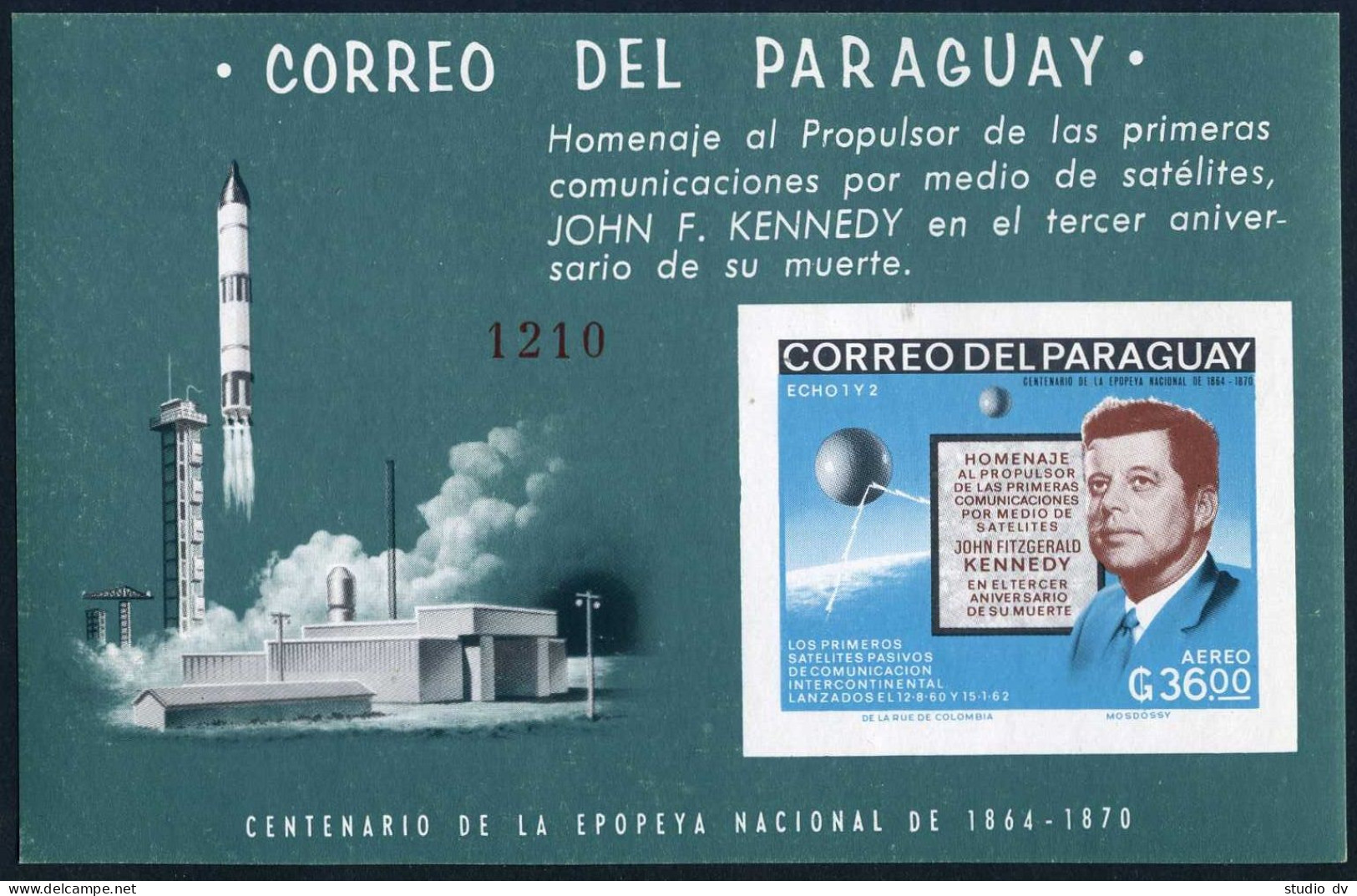 Paraguay 1001a,1001aB, MNH. Michel Bl.93-94. Space Research, 1966. John Kennedy. - Paraguay