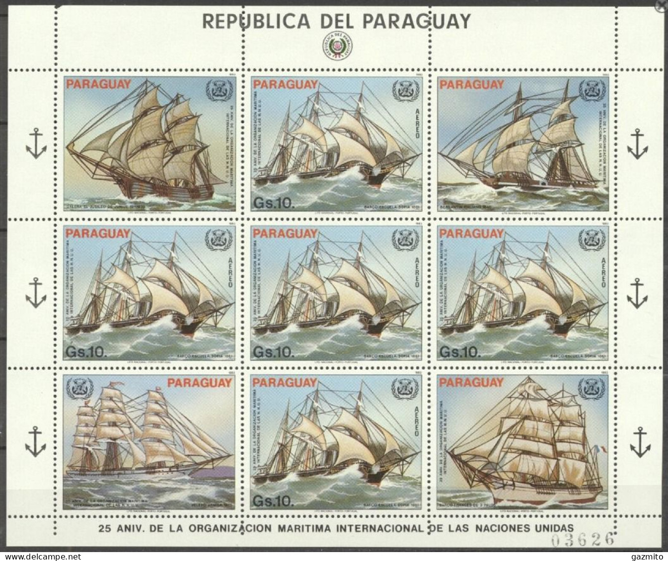 Paraguay 1983, Old Ships, Sheetlet - Paraguay