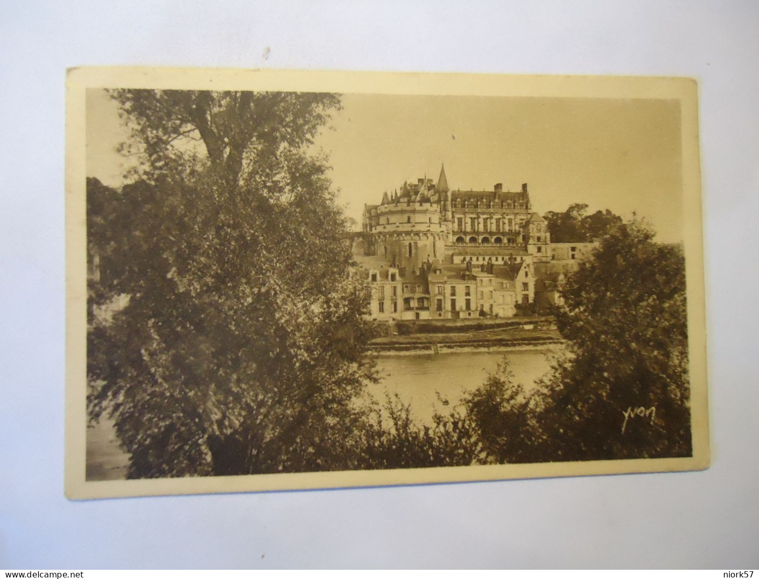 FRANCE POSTCARDS AMBOISE  1933 POSTMARK TOURS-CARE  STAMPS - Autres & Non Classés