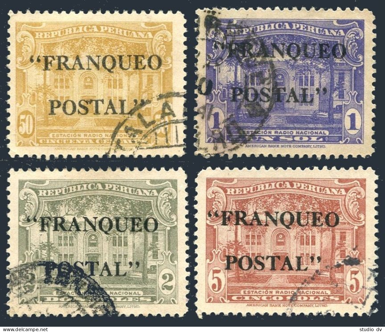 Peru 389-392 Short Set, Used. Michel . National Radio Station, 1941. - Pérou