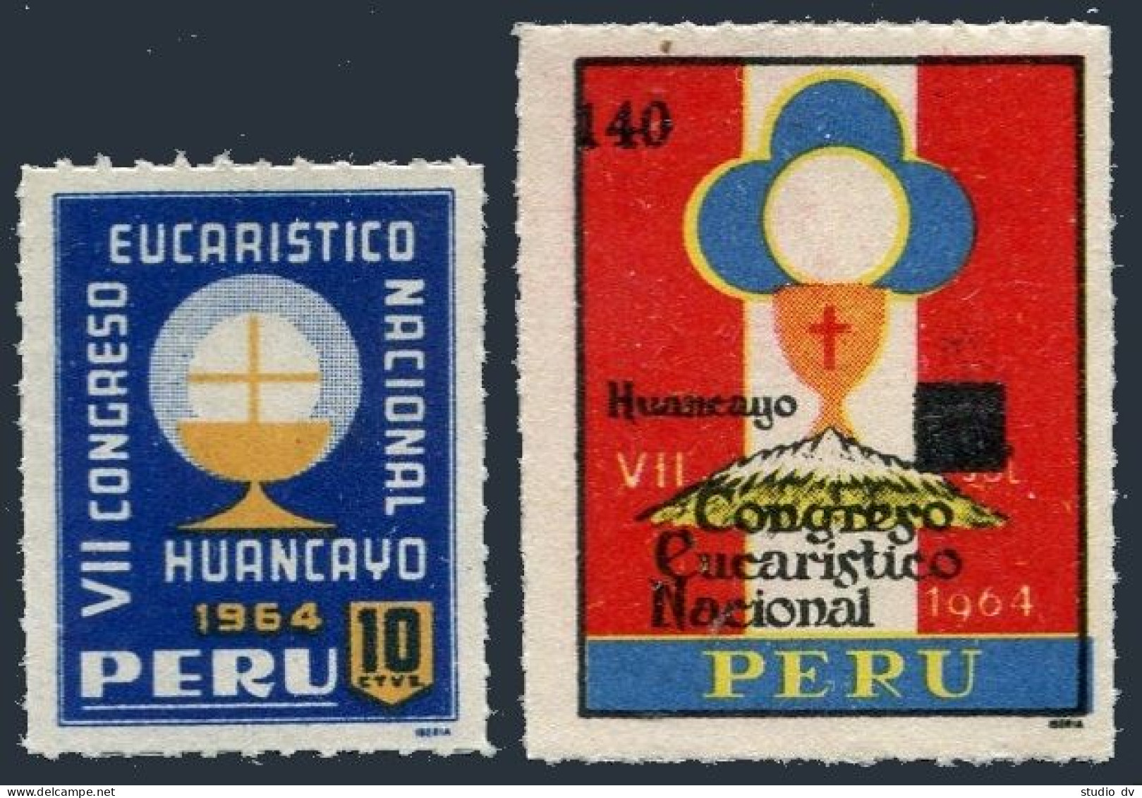 Peru RA41 & Revenue,MNH.Michel Zv 40. Postal Tax Stamps 1962.Symbol Of Eucharist - Perù
