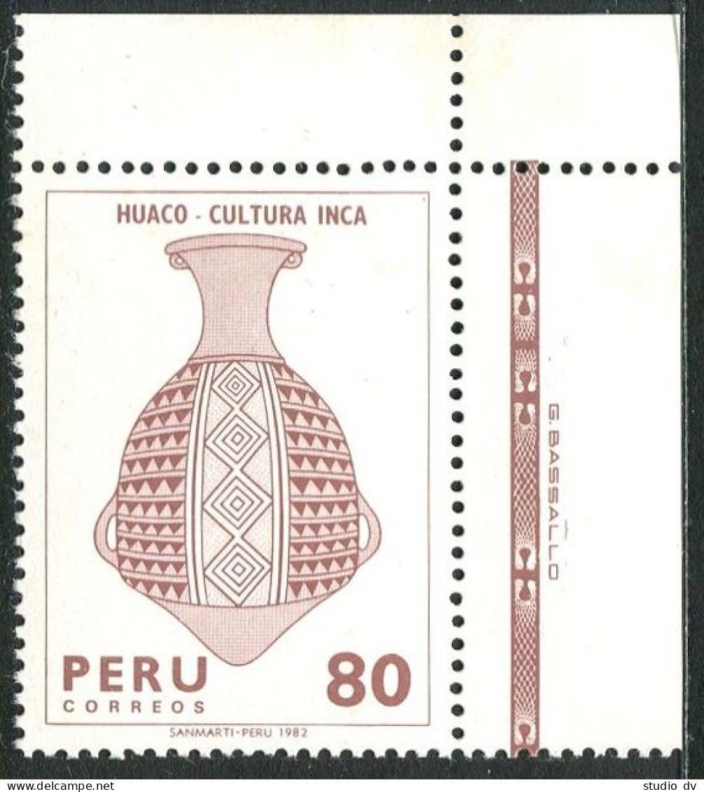 Peru  742, MNH. Michel 1221. Inca Culture, 1982, Pottery Vase. - Peru