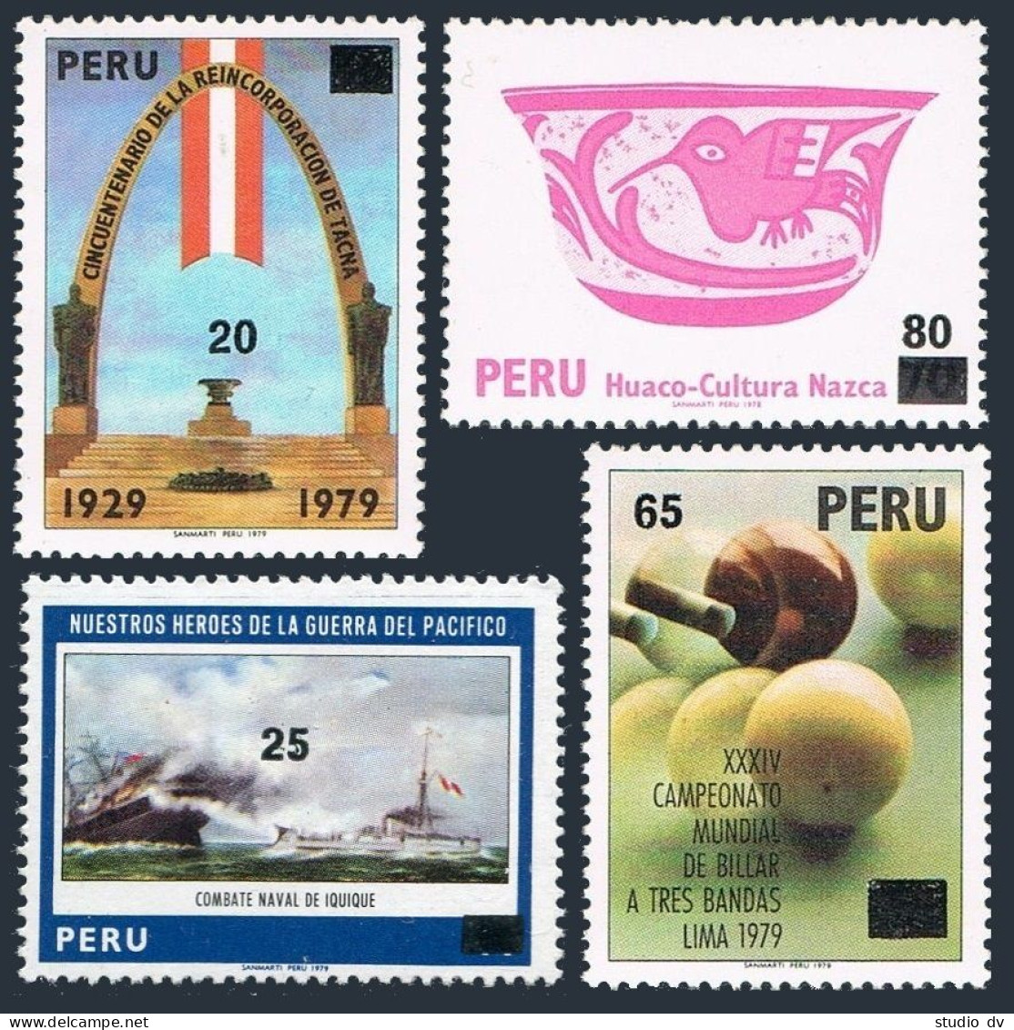 Peru 712-715,MNH.Mi 1160.1163. New Value,1980. Return Of Tacna Province, Battle, - Pérou