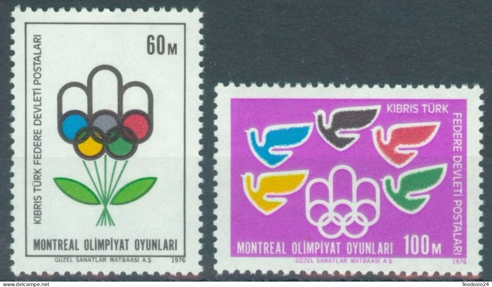 TURKISH CYPRUS 1976 - Mi 34/35  ** - Olympic Games, Montreal - Nuevos