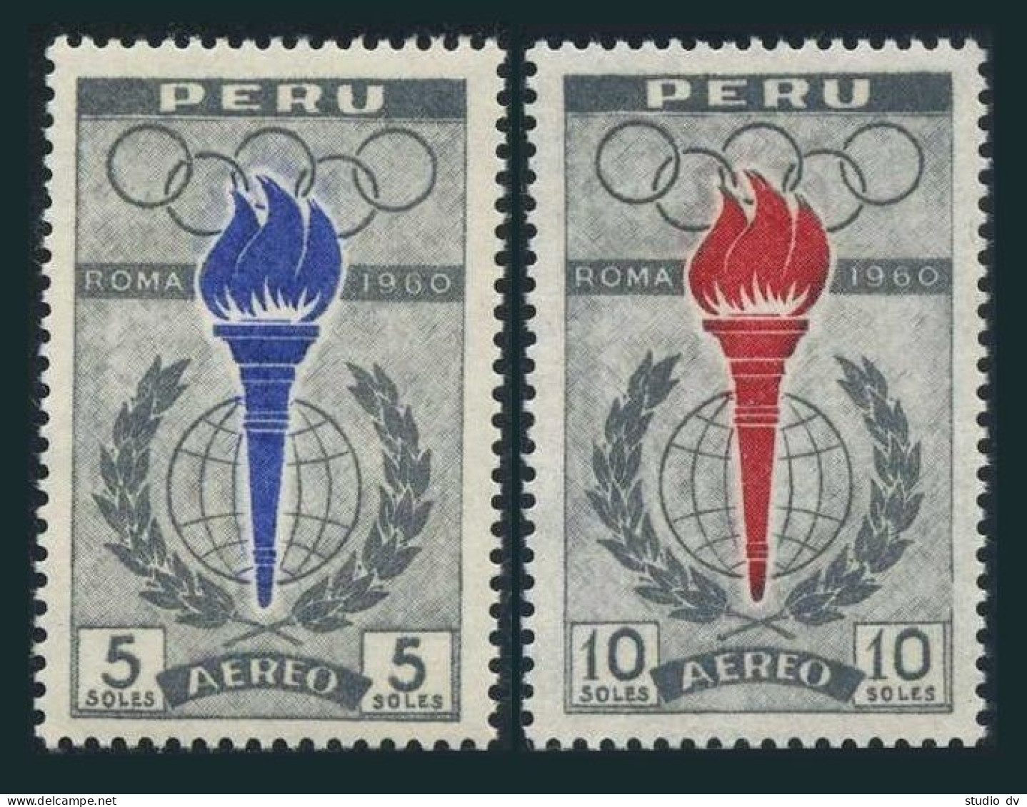 Peru C172-C173, MNH. Michel 605-606. Olympics Rome-1960. - Pérou