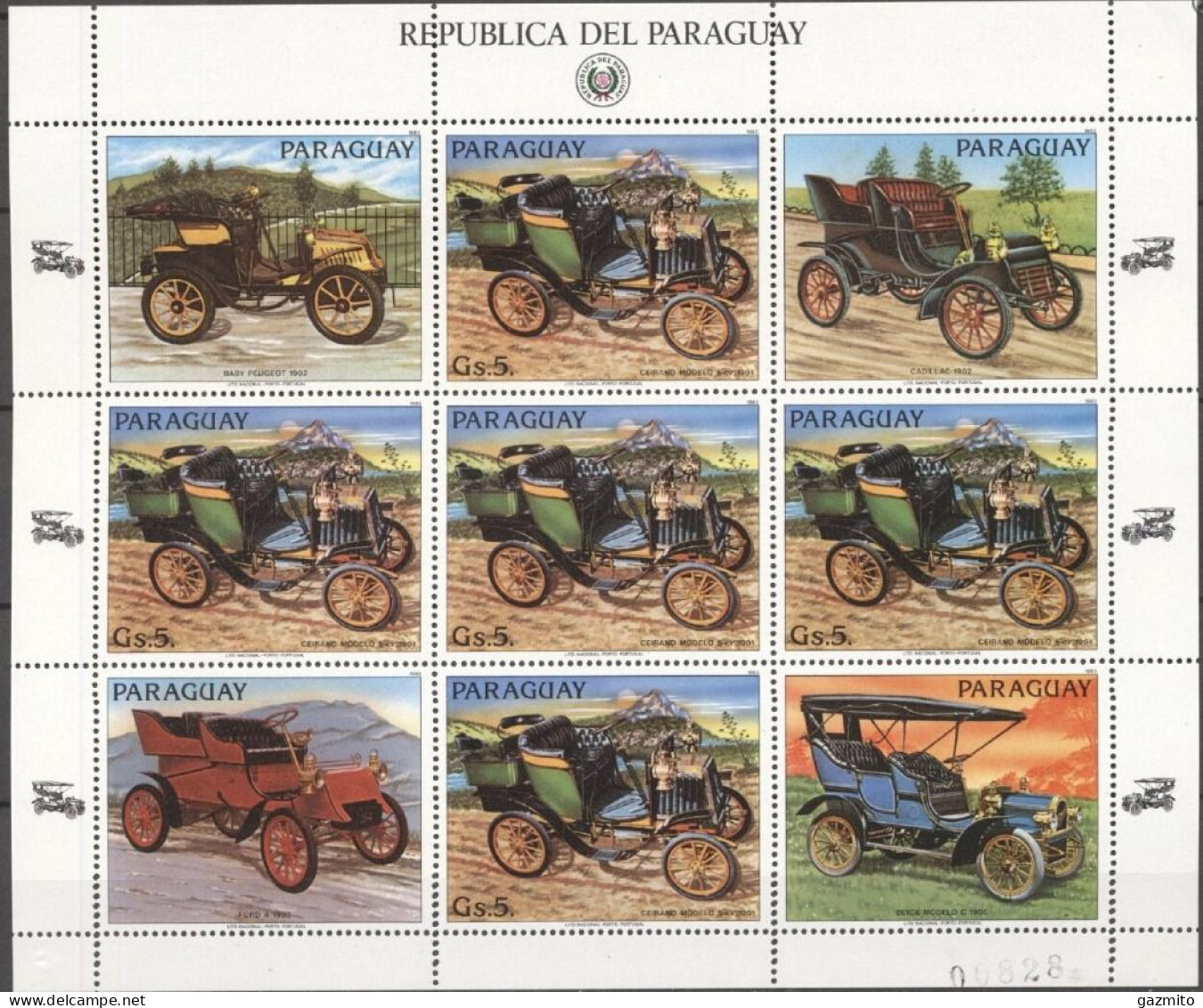 Paraguay 1983, Old Car, Sheetlet - Voitures