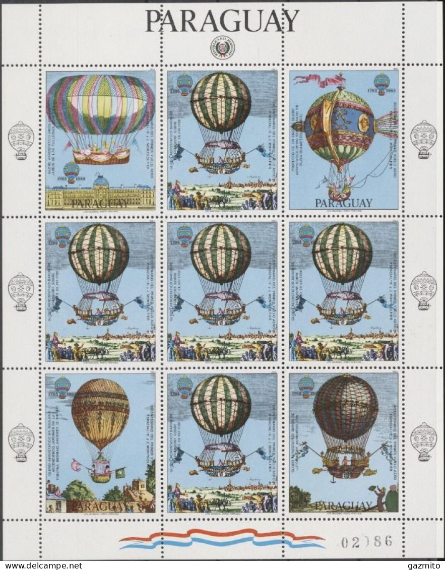 Paraguay 1983, Balloon, Sheetlet - Fesselballons