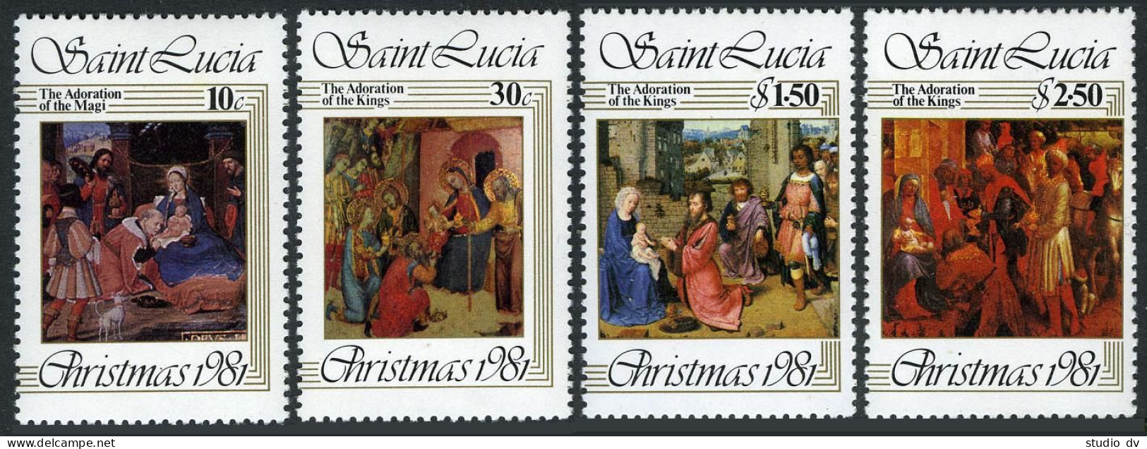 St Lucia 564-567,MNH.Mi 564-567. Christmas 1981.Sfoza,Orcanga,Gerard,Foppa. - St.Lucia (1979-...)