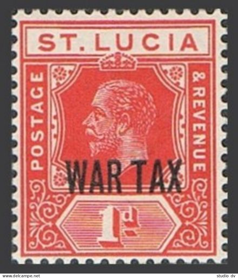 St Lucia MR2,MNH.Michel 64. War Tax Stamp 1916.King George V. - St.Lucia (1979-...)