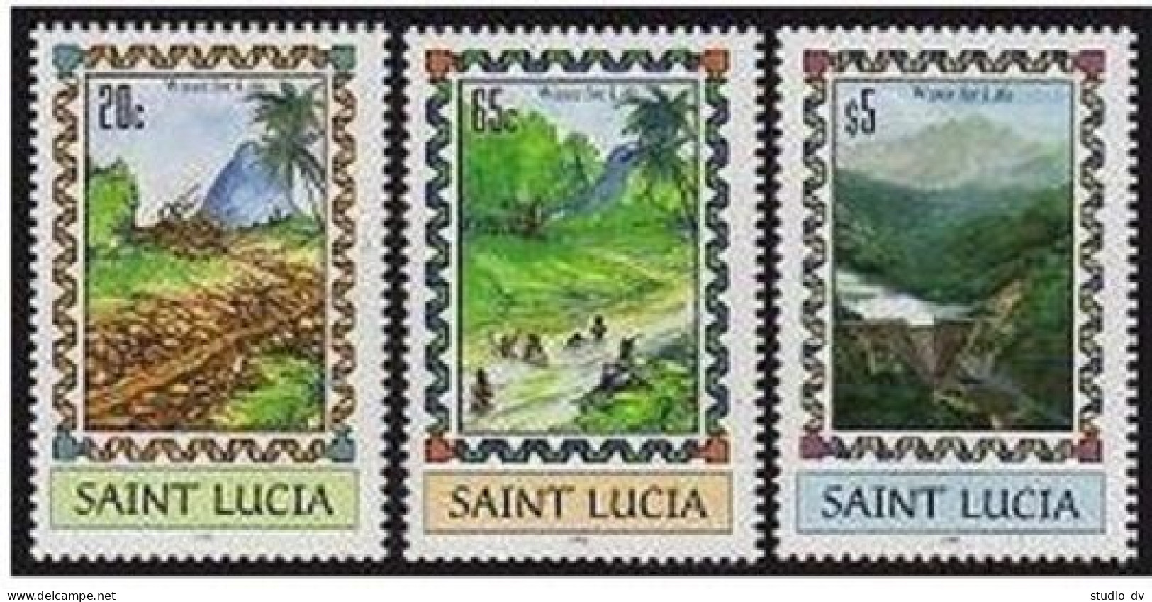 St Lucia 1035-1037,MNH.Michel 1045-1047. Water 1996.Muddy,Clear Stream,Dam. - St.Lucia (1979-...)