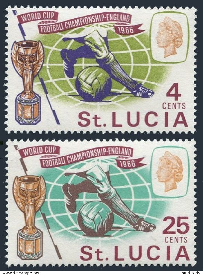 St Lucia 207-208, MNH. Michel 196-197. World Soccer Cup England-1966. - St.Lucie (1979-...)