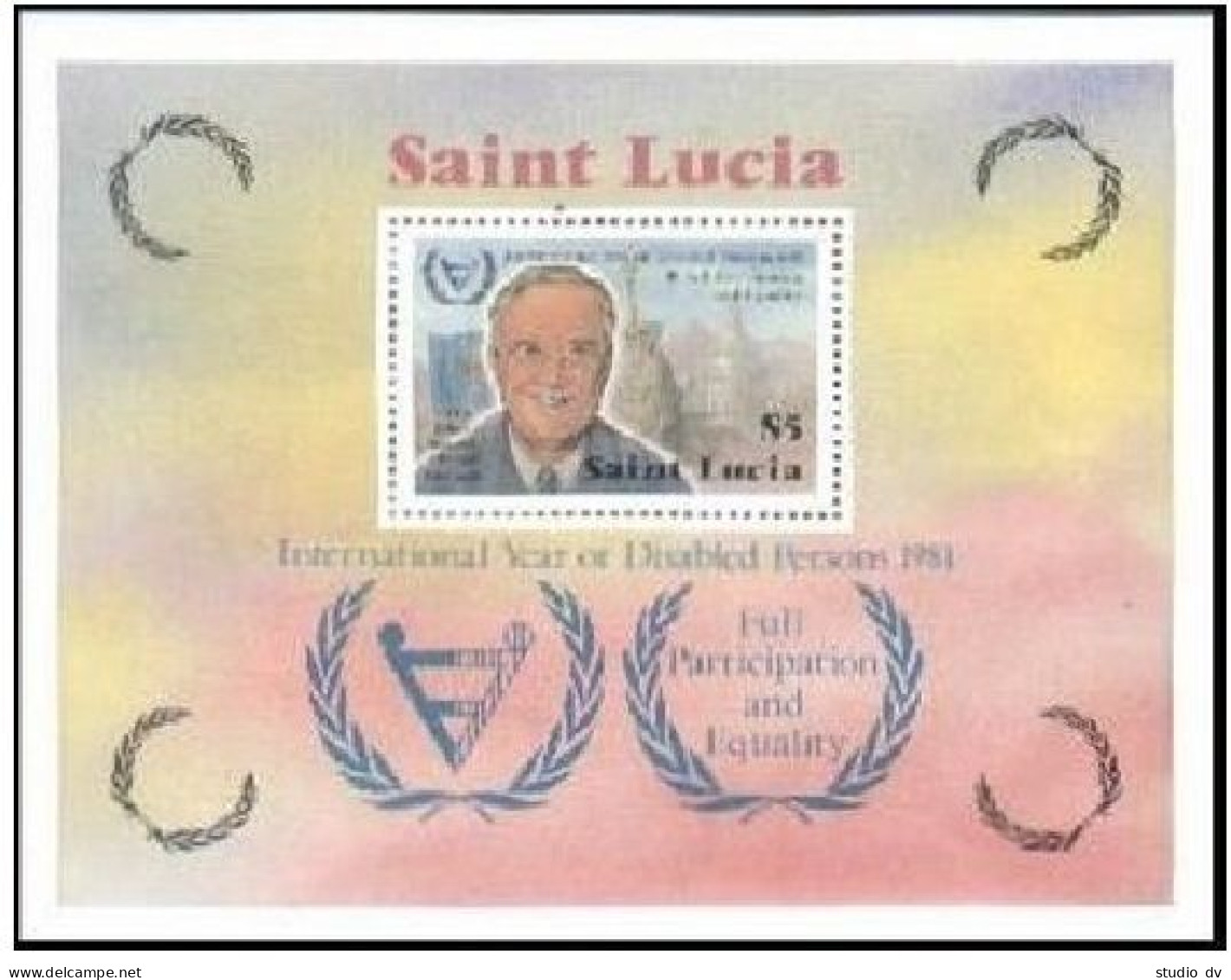 St Lucia 559-562, 563, MNH. Mi 554-557,Bl.30. Year Of Disabled Persons IYD-1981. - St.Lucie (1979-...)