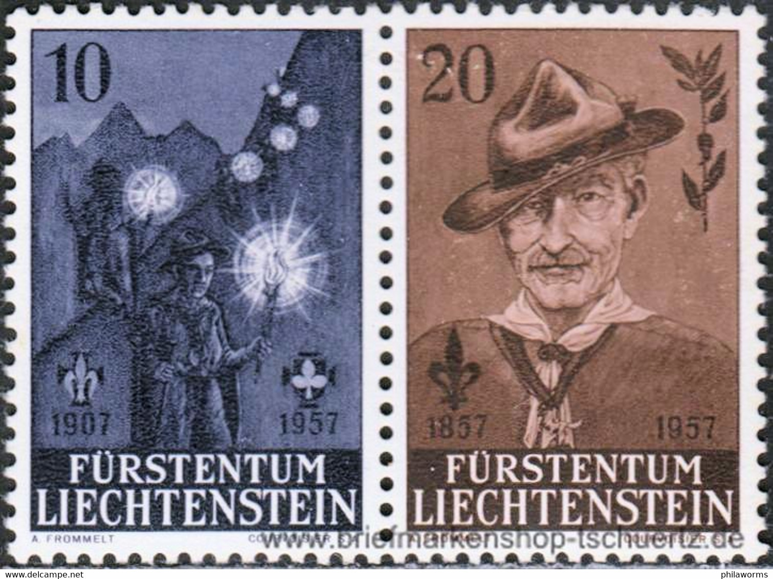 Liechtenstein 1957, Mi. 360-61 ZD ** - Unused Stamps