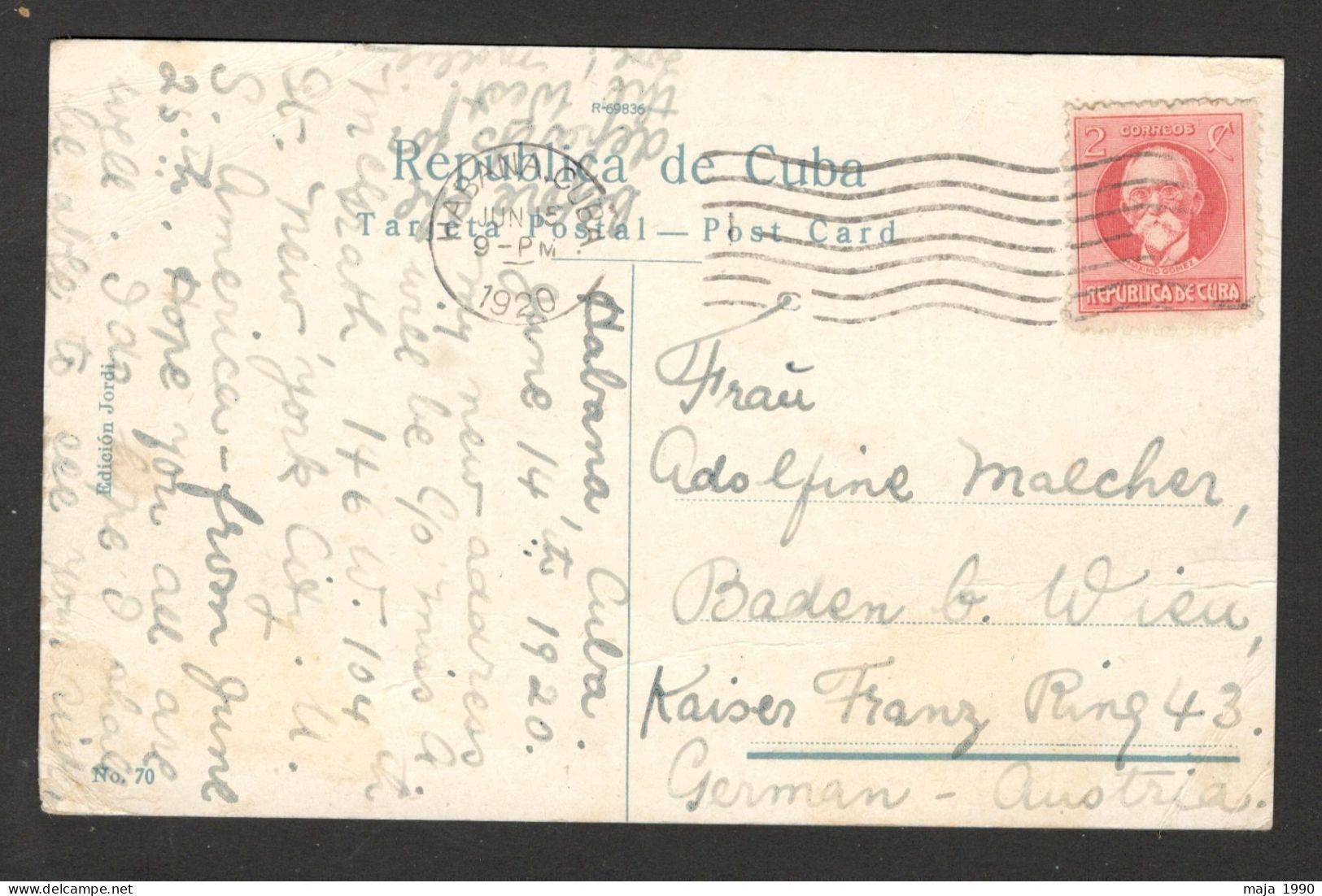 CUBA  TO GERMANY, AUSTRIA - POSTCARD "SUGAR MILL AT WORK" - 1920. - Otros & Sin Clasificación