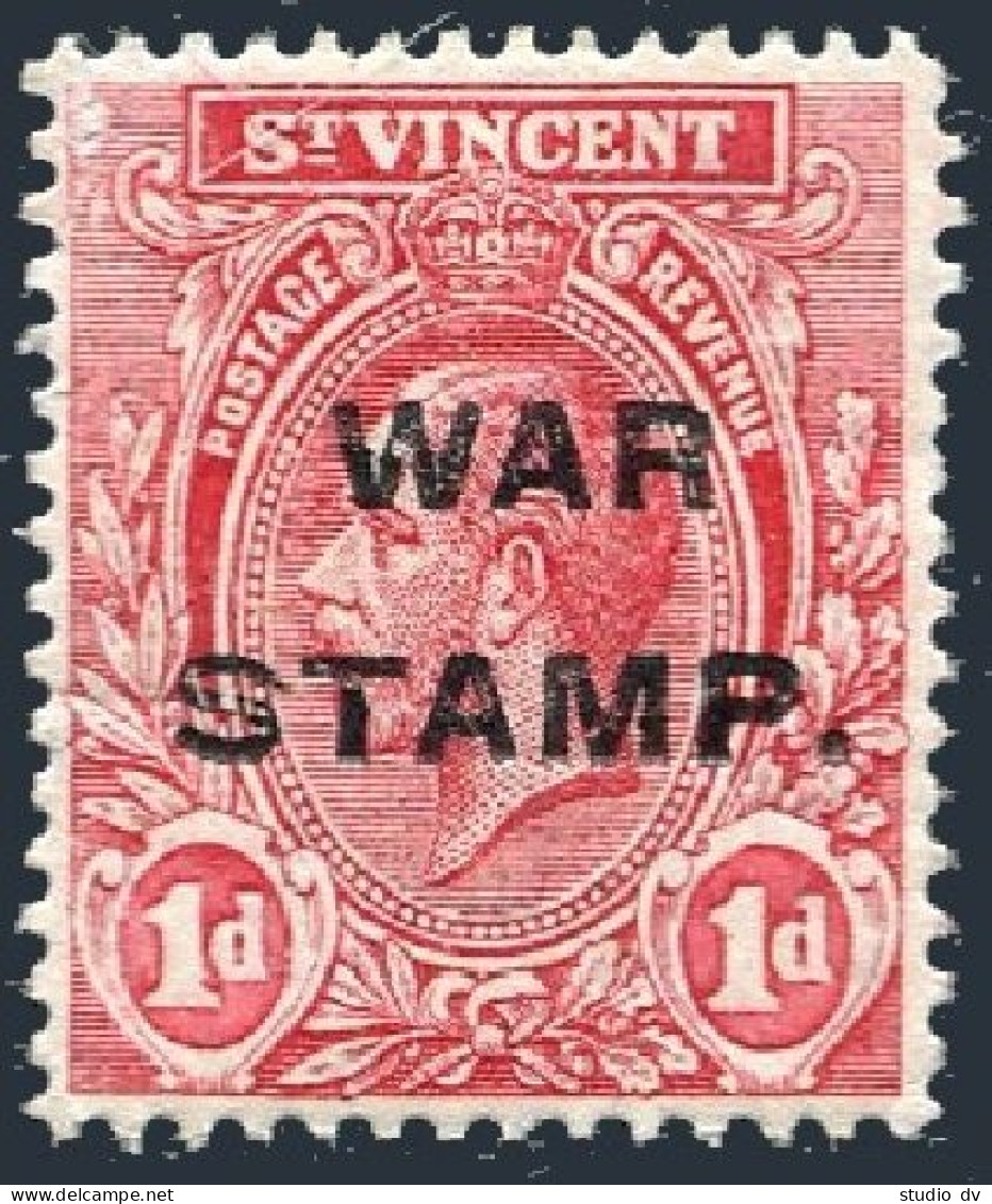Saint Vincent MR1, Lightly Hinged. Michel . War Tax Stamp 1916. - St.Vincent (1979-...)