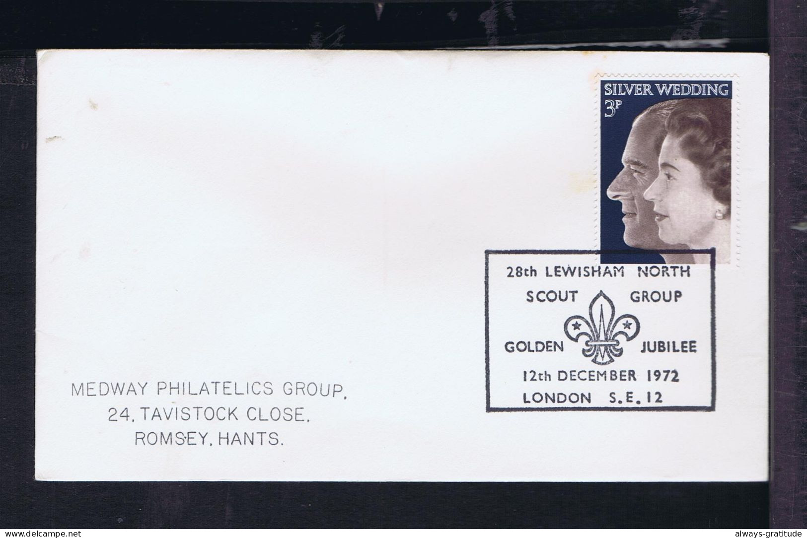 Sp10571 ENGLAND "28th LEWISHAM NORTH -SCOUT Group" Golden Jubilee (London S.E.!) 1972  Mailed - Lettres & Documents