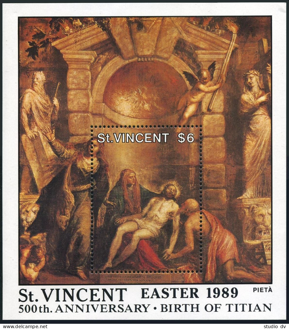St Vincent 1153-1160,1161-1162,MNH.Mi 1192-1199,Bl.68-69. Easter 1989.Titian. - St.Vincent (1979-...)