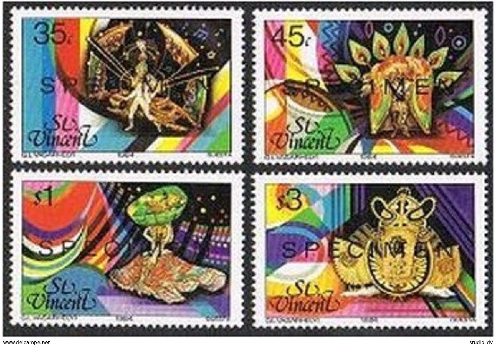 St Vincent 743-746 SPECIMEN,MNH.Michel 724-727. Carnival 1984.Musical Fantasy, - St.Vincent (1979-...)