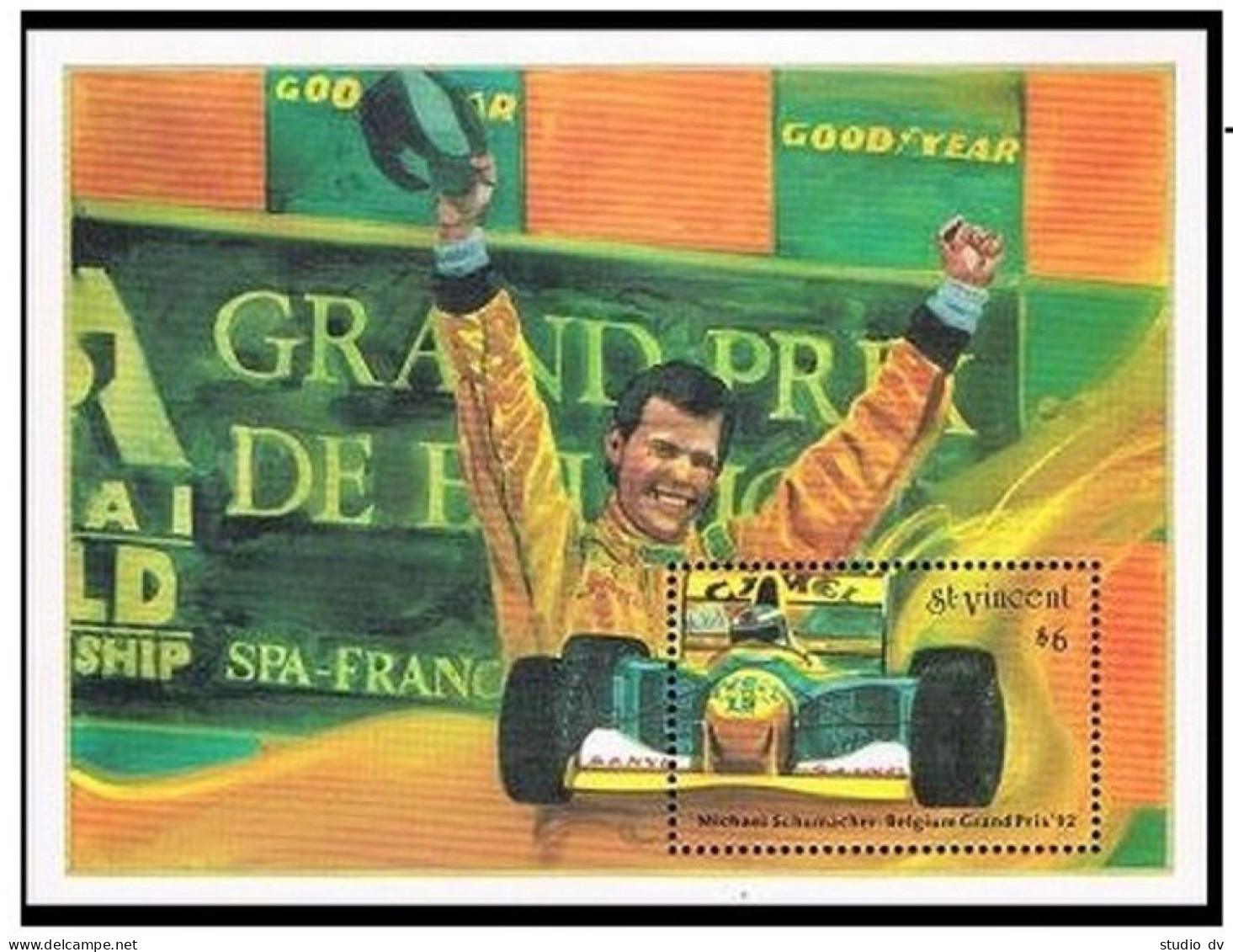 St Vincent 1759,1762,MNH. Belgian Grand Prix,1992.Michael Schumacher,Formula 1. - St.Vincent (1979-...)