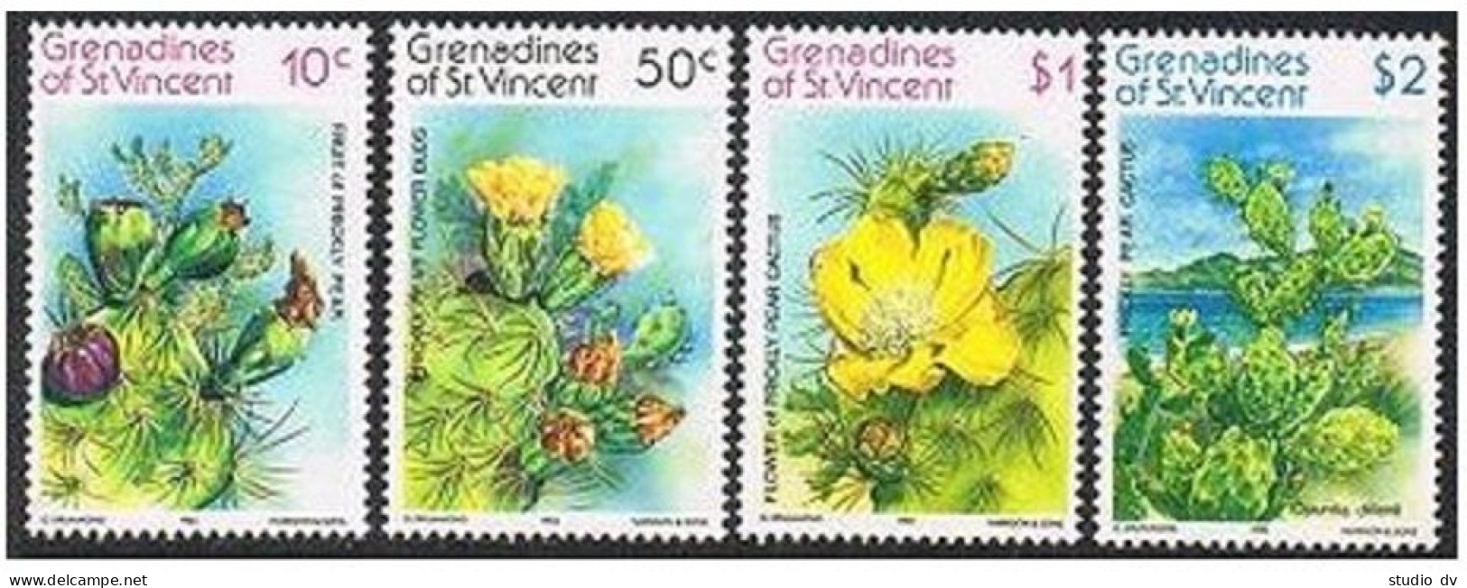 St Vincent Gren 239-242,MNH.Michel 240-243. Flora 1982.Prickly Pear Fruit,Cactus - St.Vincent (1979-...)