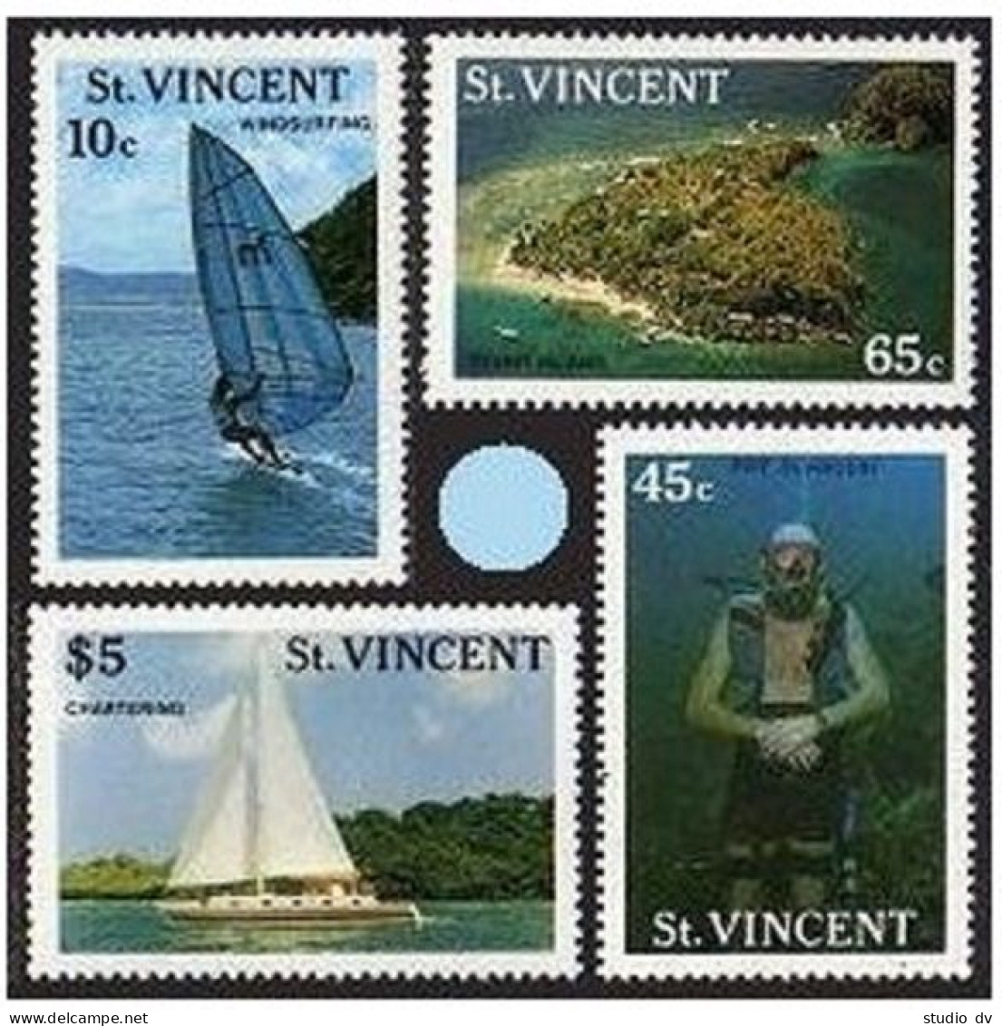 St Vincent 1095-1098,1099, MNH. Tourism 1988:Windsurfing.Scuba Diving,Isle View, - St.Vincent (1979-...)
