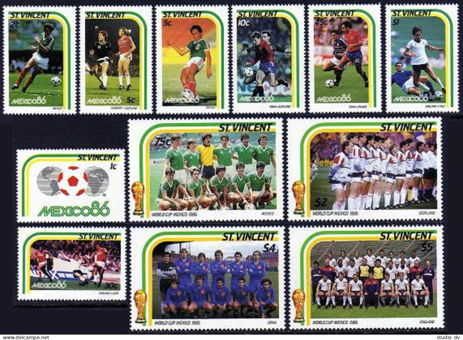 St Vincent 940-951,MNH.Michel 941-952. World Soccer Cup Mexico-1986. - St.Vincent (1979-...)