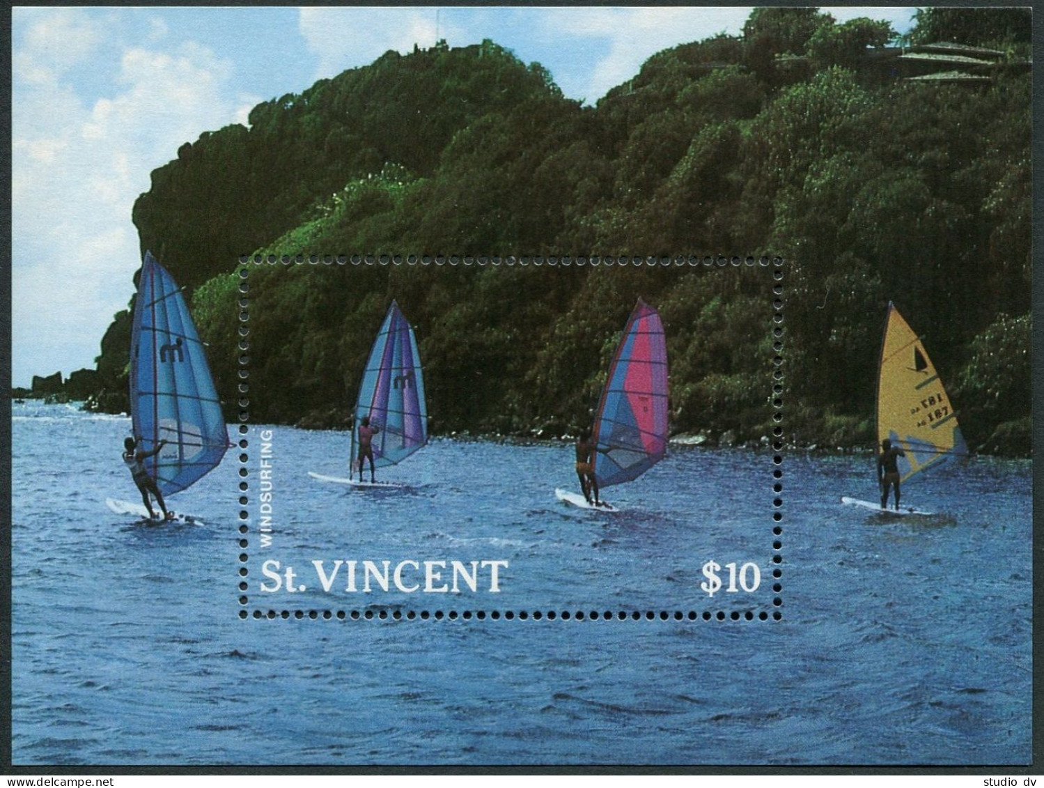 St Vincent 1099, MNH. Michel 1112 Bl.57. Tourism 1988: Windsurfing. - St.Vincent (1979-...)