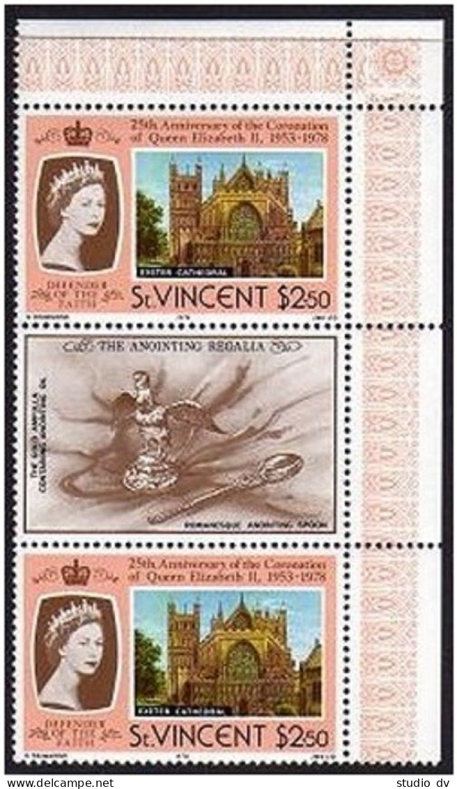 St Vincent 528-531 Gutter,MNH.Michel 499-502. QE II Coronation-25.1978. - St.Vincent (1979-...)