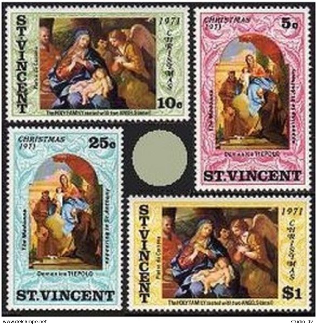 St Vincent 320-323, MNH. Mi 299-302. Christmas. Pietro Cortona, Domenico Tiepolo - St.Vincent (1979-...)