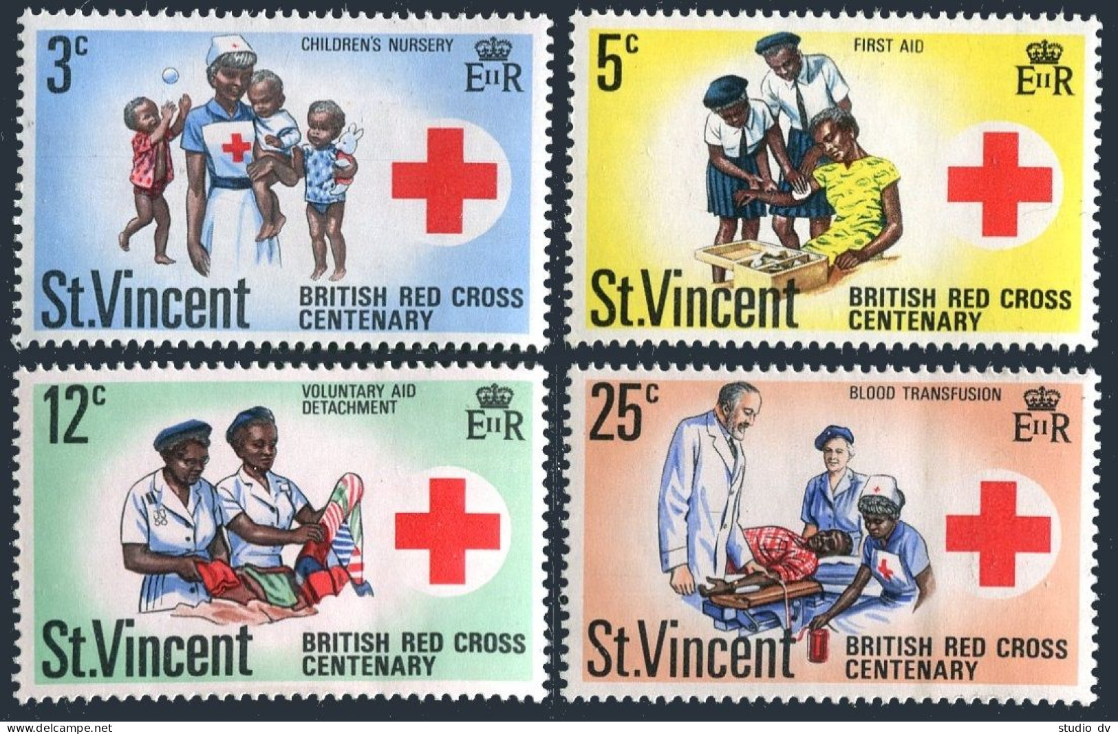 St Vincent 299-302, MNH. Michel 278-281. British Red Cross Centenary, 1970. - St.Vincent (1979-...)
