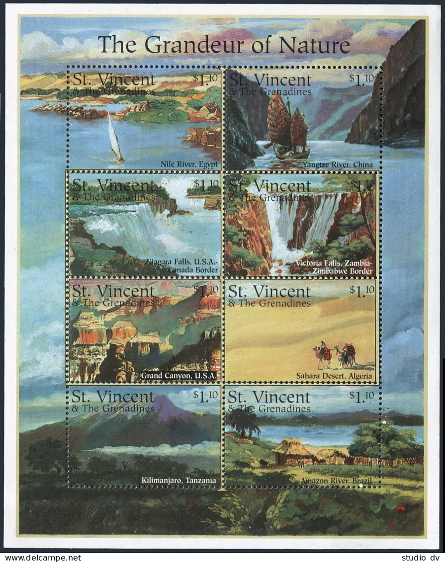 St Vincent 2229 Sheet,MNH.Michel 3353-3360 Klb. Natural Wonders-World 1995. - St.Vincent (1979-...)