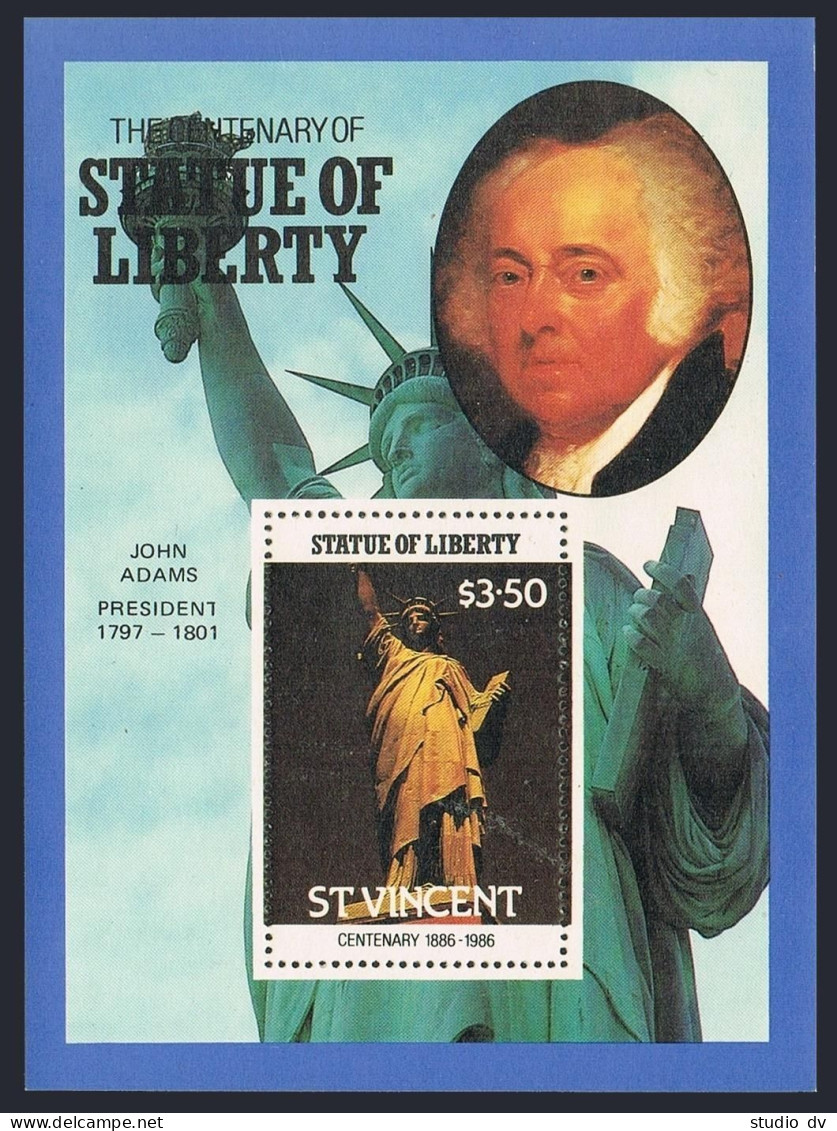 St Vincent 981-983,MNH.Ml Bl.41-43. Statue Of Liberty,1986.American Presidents. - St.Vincent (1979-...)