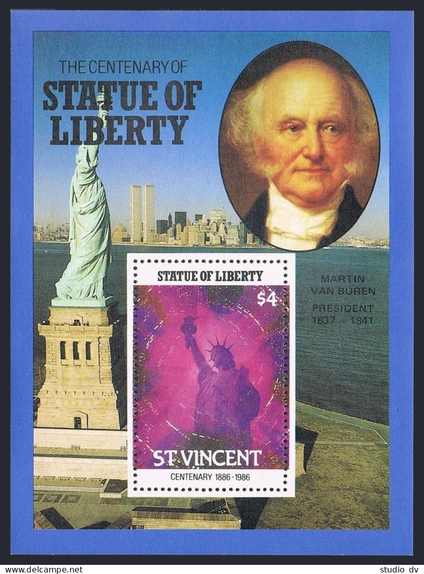 St Vincent 981-983,MNH.Ml Bl.41-43. Statue Of Liberty,1986.American Presidents. - St.Vincent (1979-...)