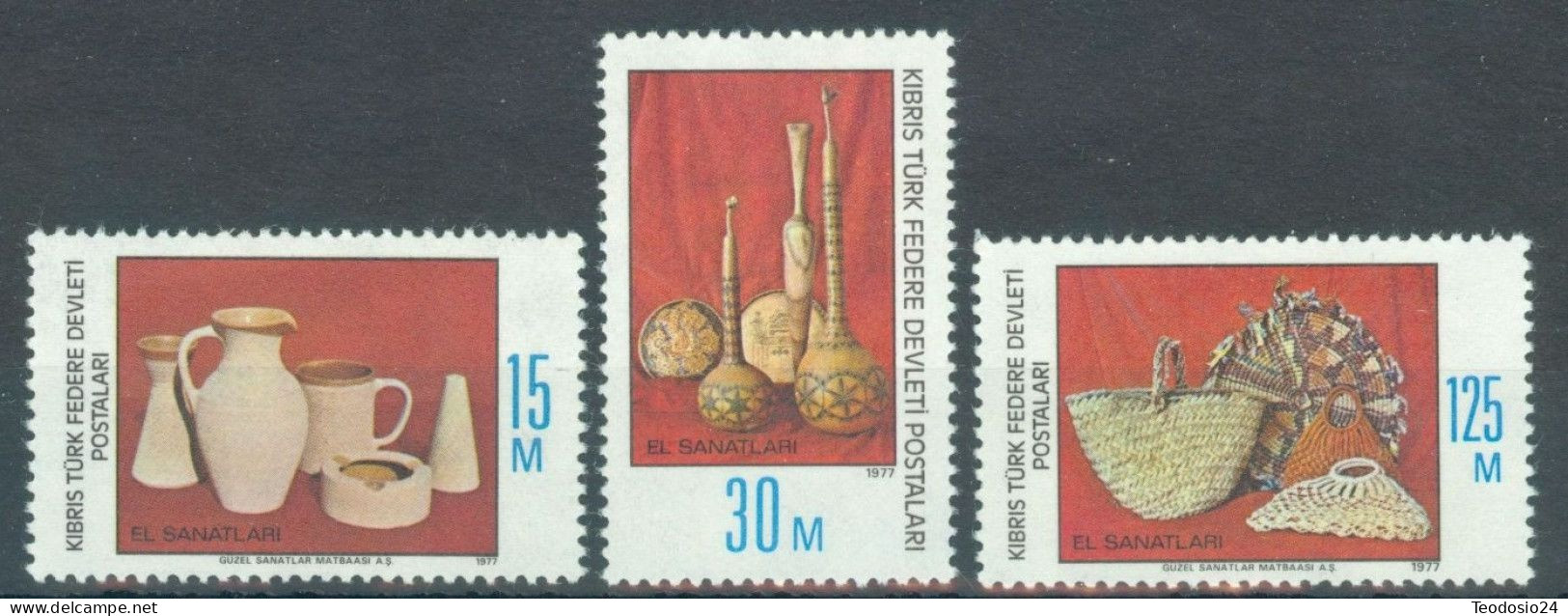 TURKISH CYPRUS 1977 - Mi 43/45  ** - Culture / Arts & Crafts - Unused Stamps