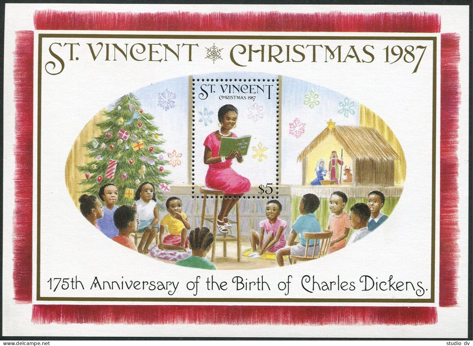 St Vincent 1061-1064 Ab Pairs, 1065, MNH. Charles Dickens-175, 1987. - St.Vincent (1979-...)