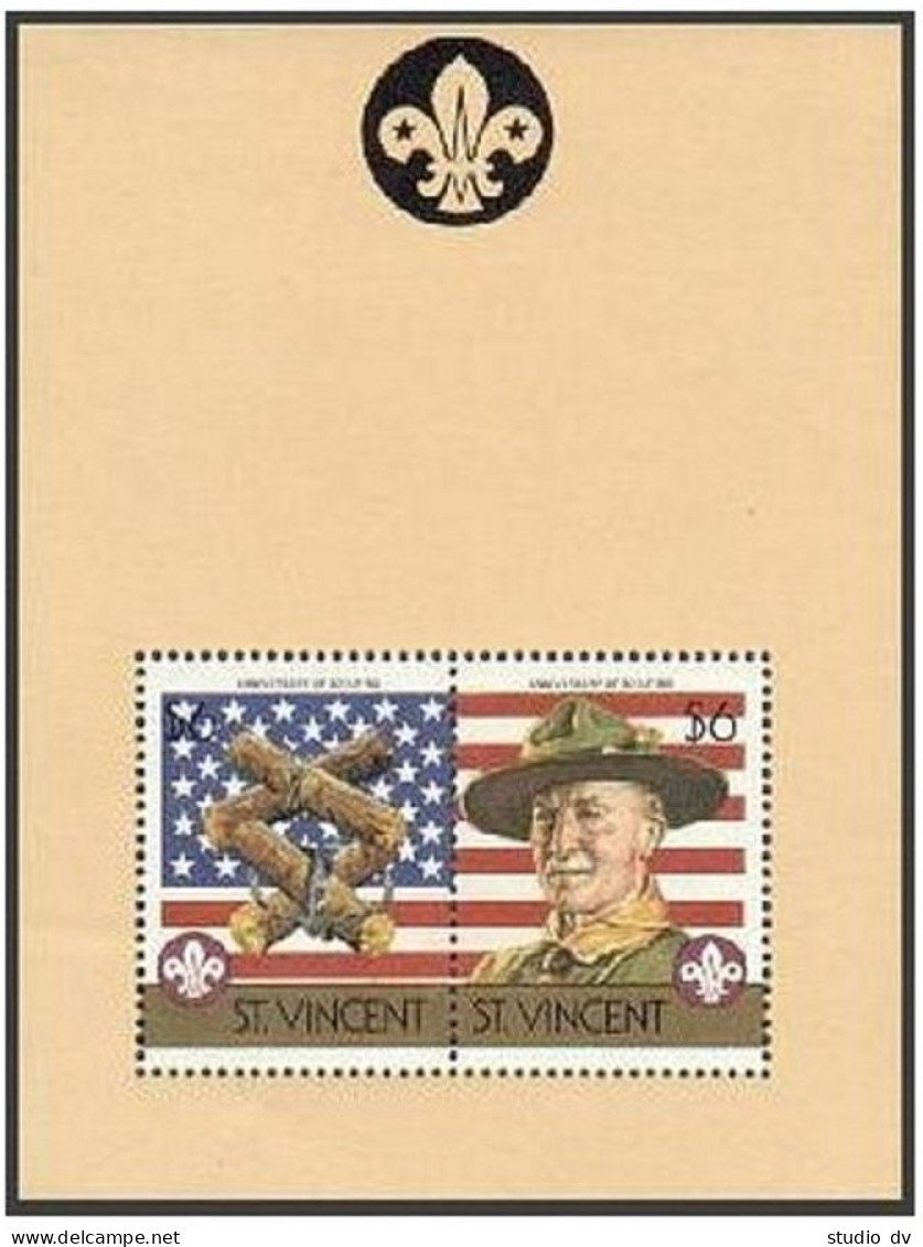 St Vincent 922-922A,MNH.Michel Bl.31-32. Scouting Movement,75,1986.Baden-Powell. - St.Vincent (1979-...)