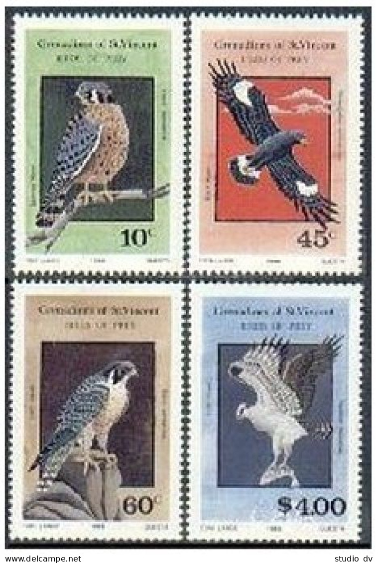 St Vincent Gren 560-563, MNH. Michel 510-513. Birds Of Prey 1986: Hawks. - St.Vincent (1979-...)